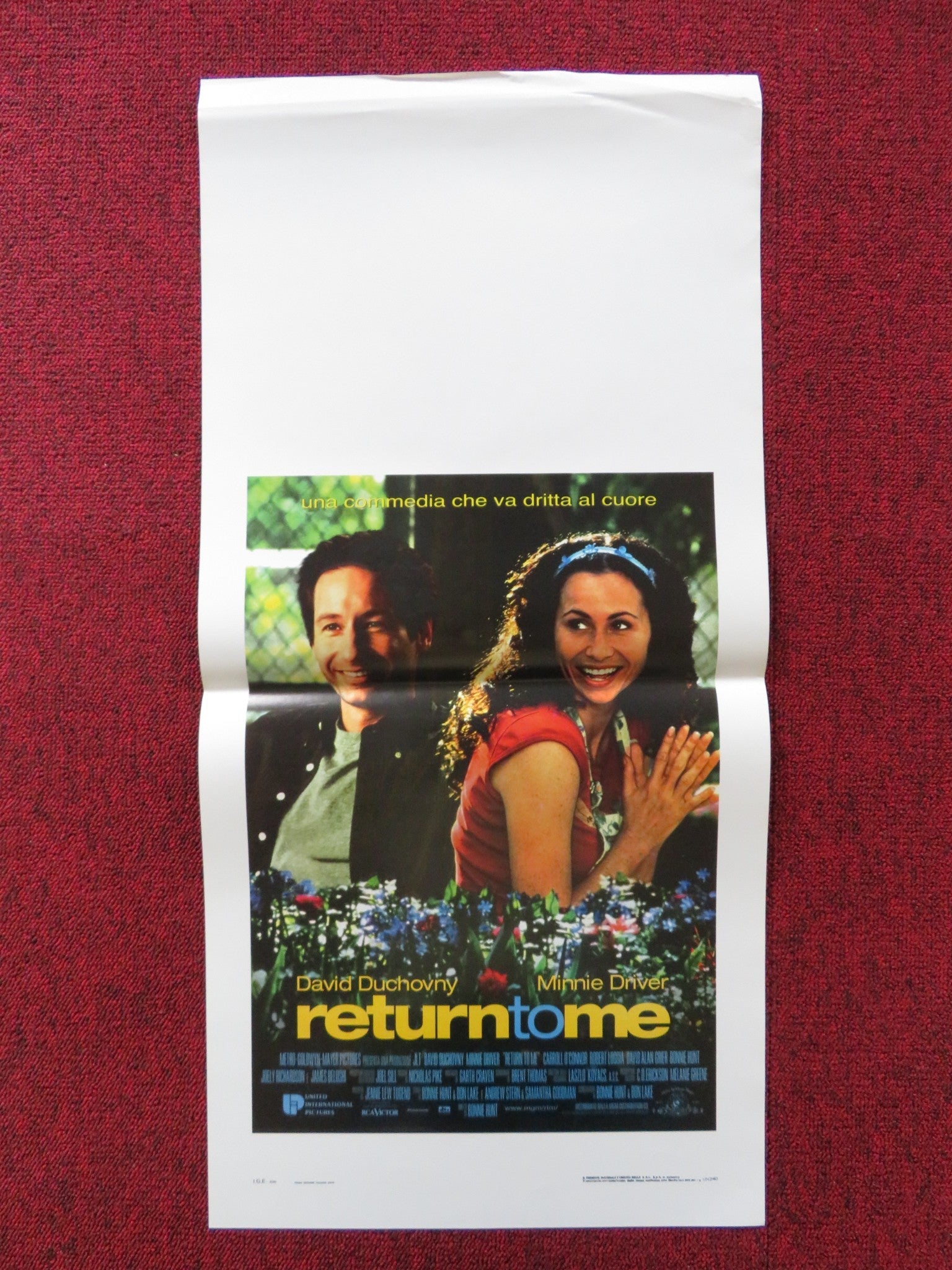 RETURN TO ME ITALIAN LOCANDINA POSTER DAVID DUCHOVNY MINNIE DRIVER 2000 Rendezvous Cinema Movie posters
