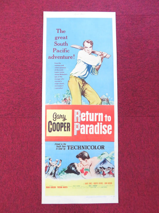 RETURN TO PARADISE US INSERT (14"x 36") POSTER GARY COOPER BARRY JONES 1953 Rendezvous Cinema Movie posters