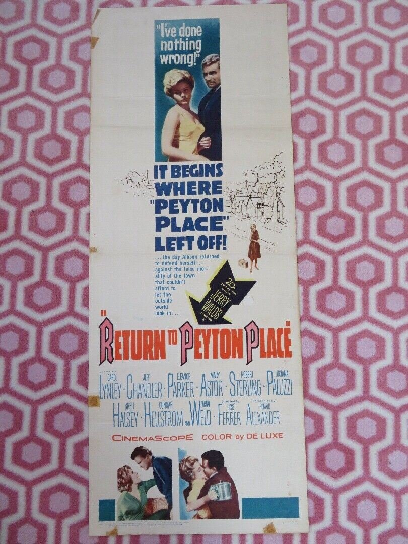 RETURN TO PEYTON PLACE US INSERT (14"x 36") POSTER CAROL LYNLEY JEFF CHANDLER Movie posters