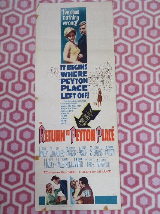 RETURN TO PEYTON PLACE US INSERT (14"x 36") POSTER CAROL LYNLEY JEFF CHANDLER Movie posters
