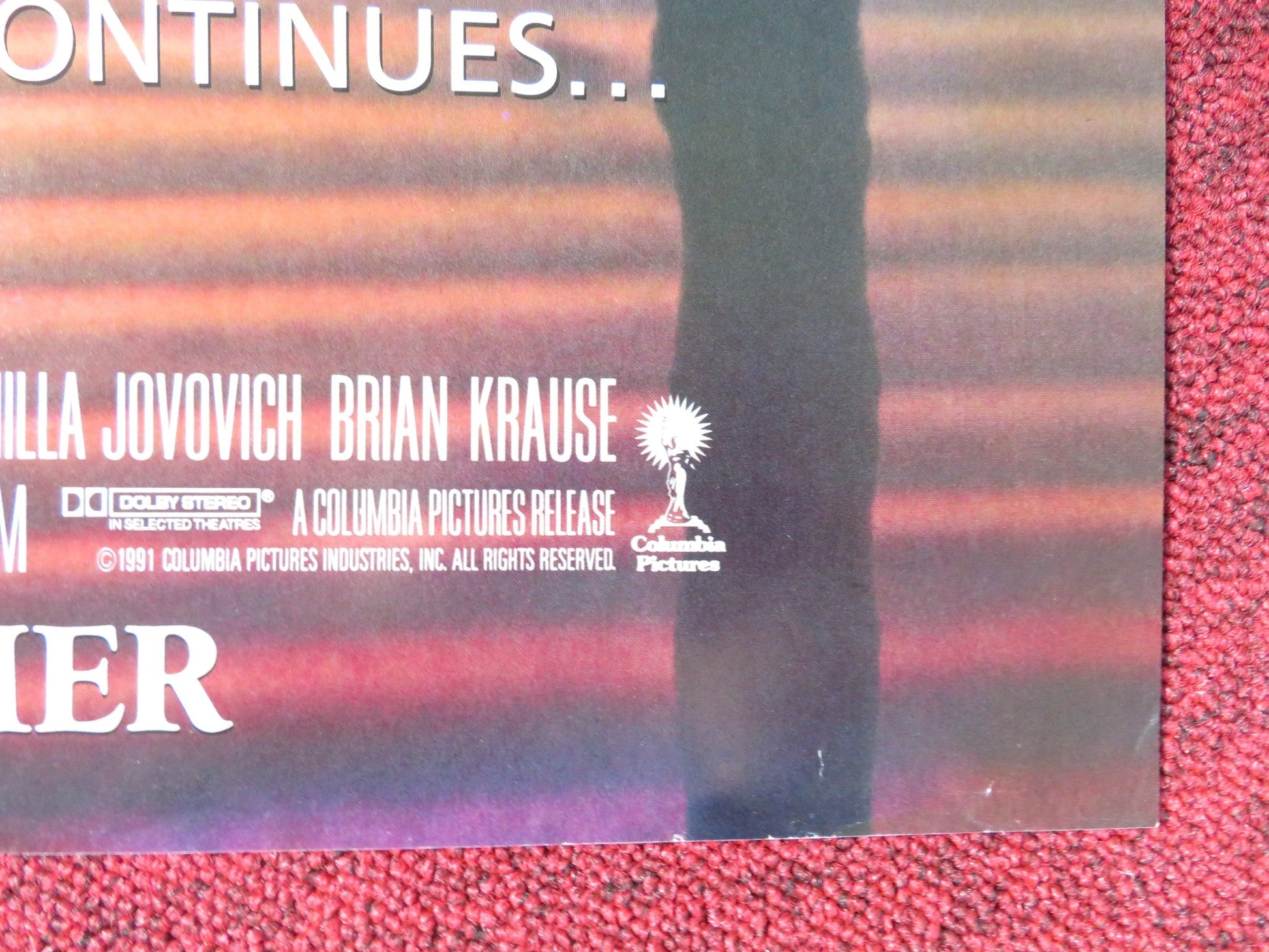 RETURN TO THE BLUE LAGOON FOLDED US ONE SHEET POSTER MILLA JOVOVICH KRAUSE 1991 Rendezvous Cinema Movie posters