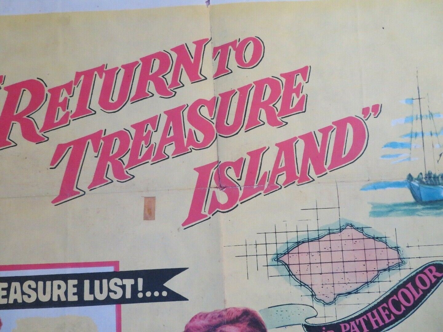 RETURN TO TREASURE ISLAND US ONE SHEET POSTER 1954 TAB HUNTER Rendezvous Cinema Movie posters