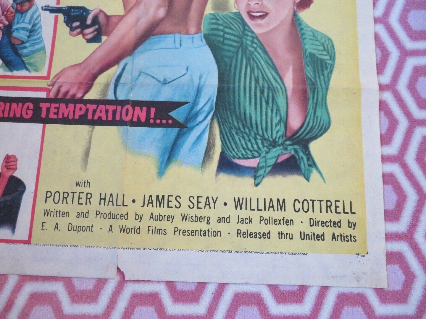 RETURN TO TREASURE ISLAND US ONE SHEET POSTER 1954 TAB HUNTER Rendezvous Cinema Movie posters