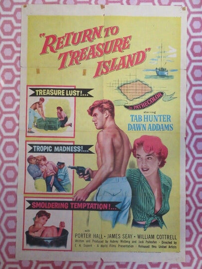 RETURN TO TREASURE ISLAND US ONE SHEET POSTER 1954 TAB HUNTER Rendezvous Cinema Movie posters