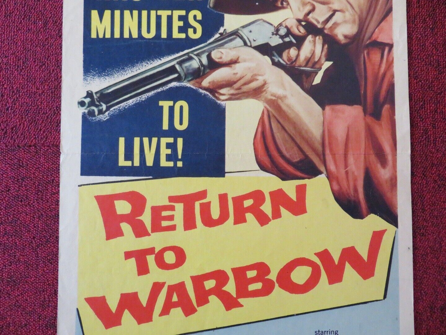 RETURN TO WARBOW US INSERT (14"x 36") POSTER PHILIP CAREY 1957 Movie posters