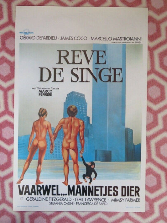 REVE DE SINGE/ Bye Bye Monkey BELGIUM (21"x14") POSTER GERARD DEPARDIEU 1978 Movie posters