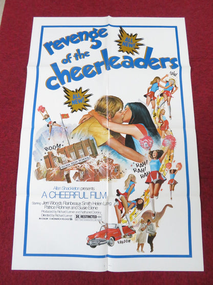 REVENGE OF THE CHEERLEADERS FOLDED US ONE SHEET POSTER JERII WOODS 1976 Rendezvous Cinema Movie posters