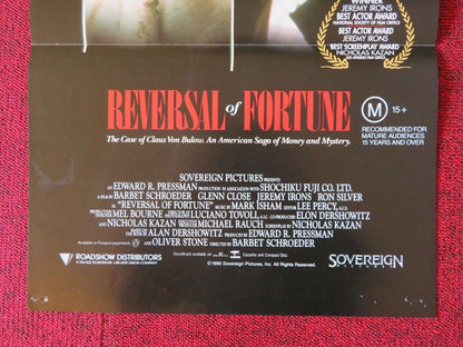 REVERSAL OF FORTUNE FOLDED AUSTRALIAN DAYBILL POSTER GLENN CLOSE JEREMY IRONS Movie posters