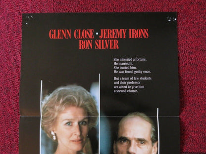 REVERSAL OF FORTUNE FOLDED AUSTRALIAN DAYBILL POSTER GLENN CLOSE JEREMY IRONS Movie posters