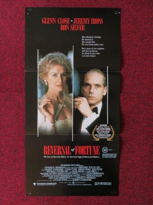 REVERSAL OF FORTUNE FOLDED AUSTRALIAN DAYBILL POSTER GLENN CLOSE JEREMY IRONS Movie posters