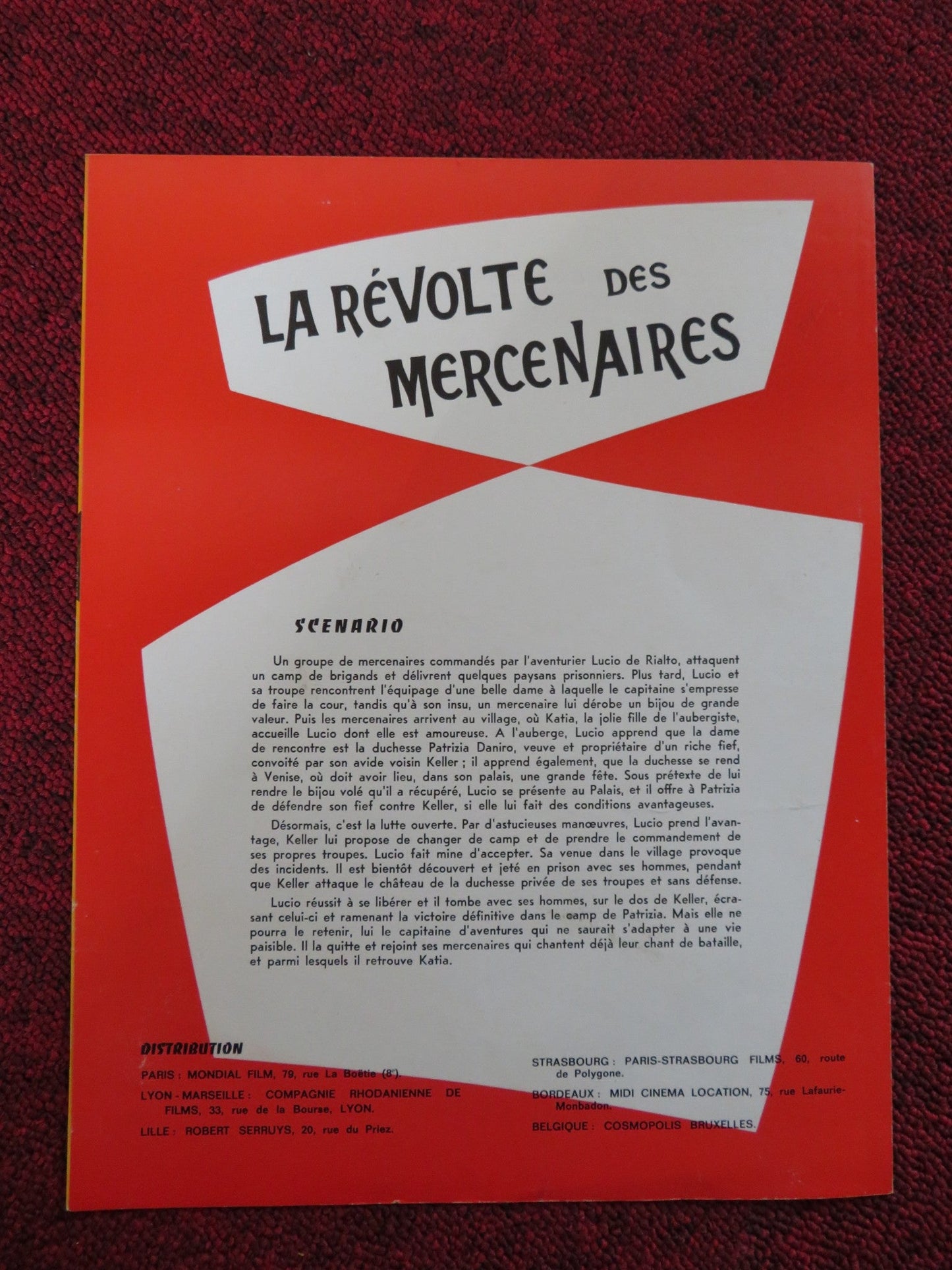 REVOLT OF THE MERCENARIES FRENCH BROCHURE VIRGINIA MAYO CONRAD SON MARTIN 1961 Rendezvous Cinema Movie posters