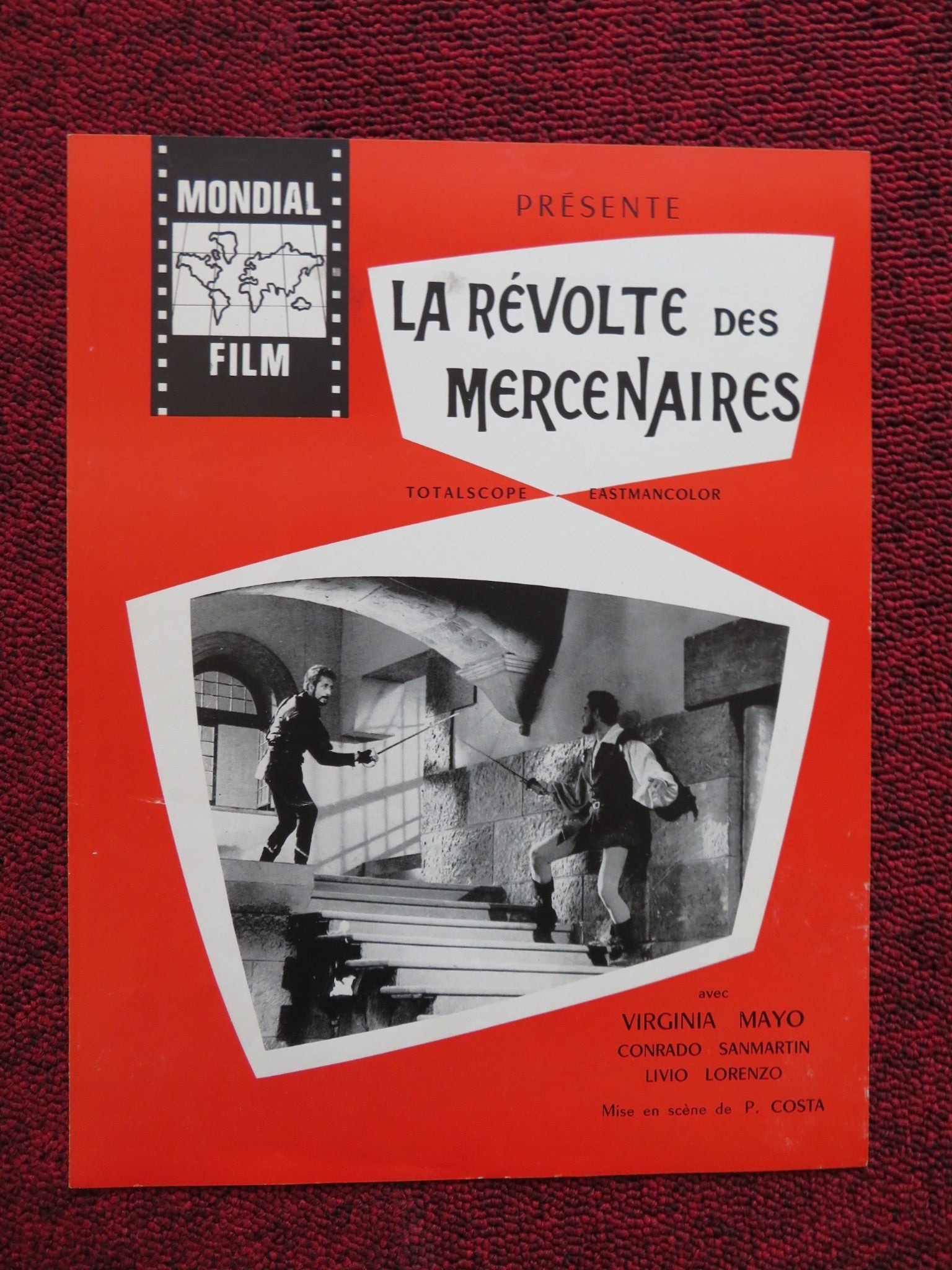 REVOLT OF THE MERCENARIES FRENCH BROCHURE VIRGINIA MAYO CONRAD SON MARTIN 1961 Rendezvous Cinema Movie posters