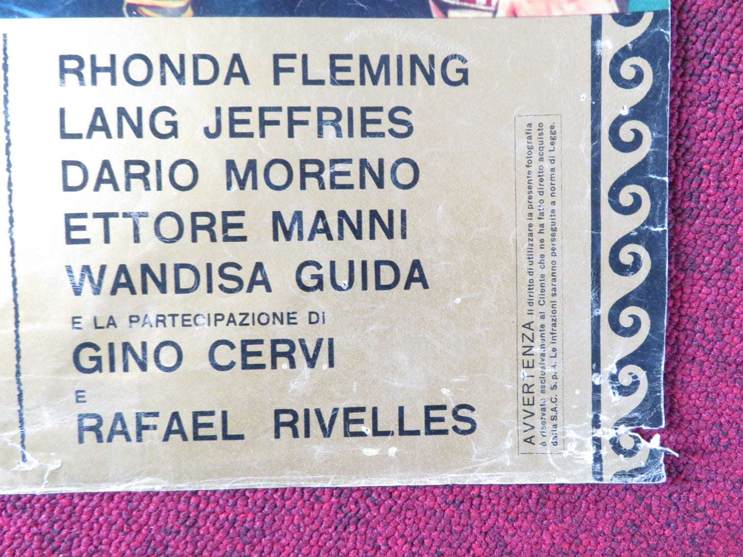 REVOLT OF THE SLAVES - D ITALIAN FOTOBUSTA POSTER R. FLEMING LANG JEFFRIES 1960 Rendezvous Cinema Movie posters