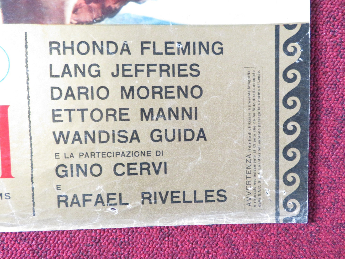 REVOLT OF THE SLAVES - F ITALIAN FOTOBUSTA POSTER R. FLEMING LANG JEFFRIES 1960 Rendezvous Cinema Movie posters