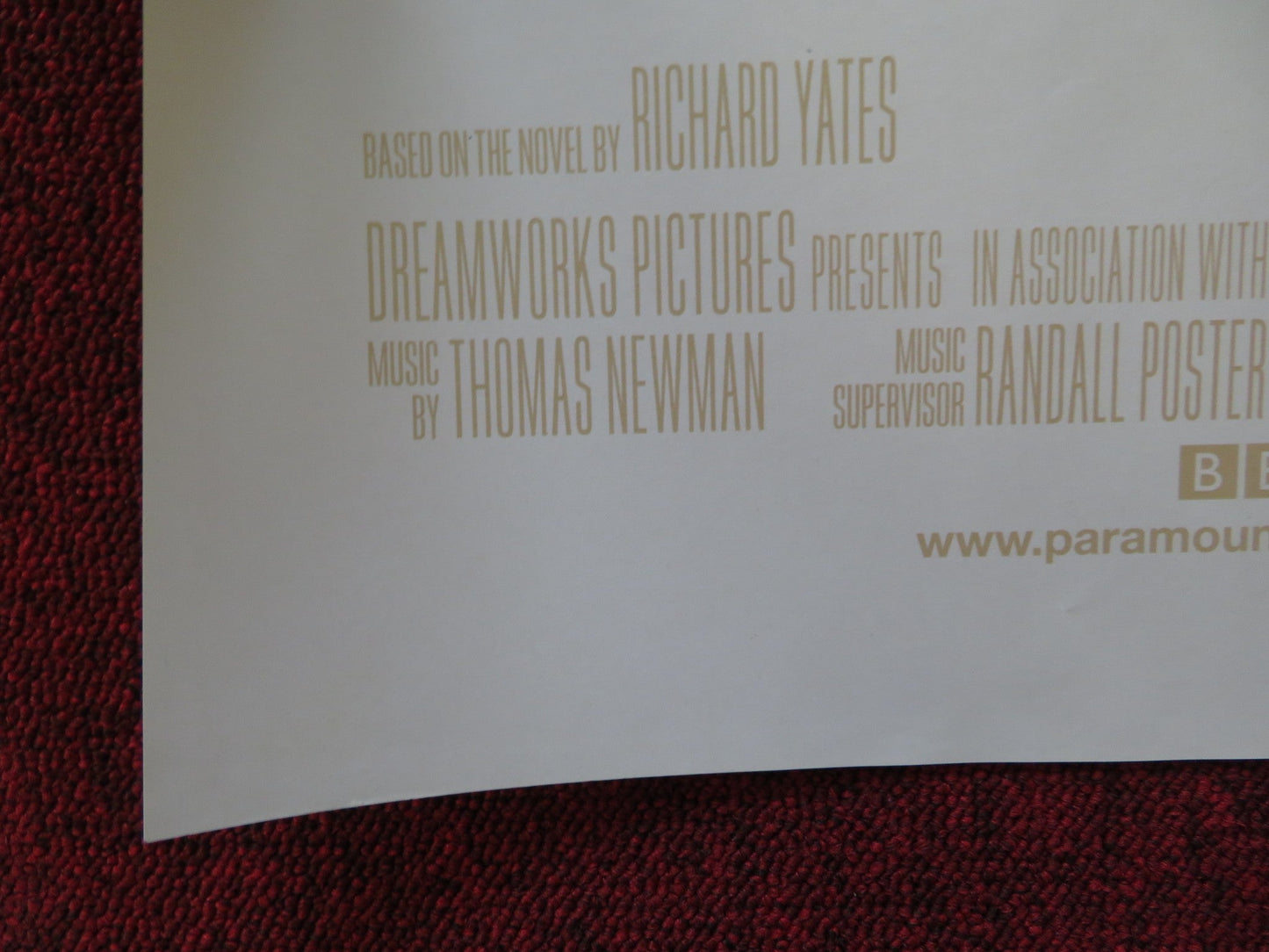 REVOLUTIONARY ROAD UK QUAD (30"x 40") ROLLED POSTER LEONARDO DI CAPRIO 2008 Rendezvous Cinema Movie posters