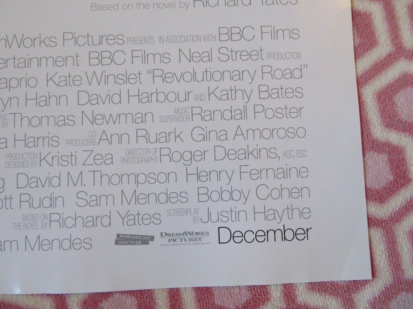 REVOLUTIONARY ROAD US ONE SHEET ROLLED POSTER WINSLET DICAPRIO 2008 Movie posters