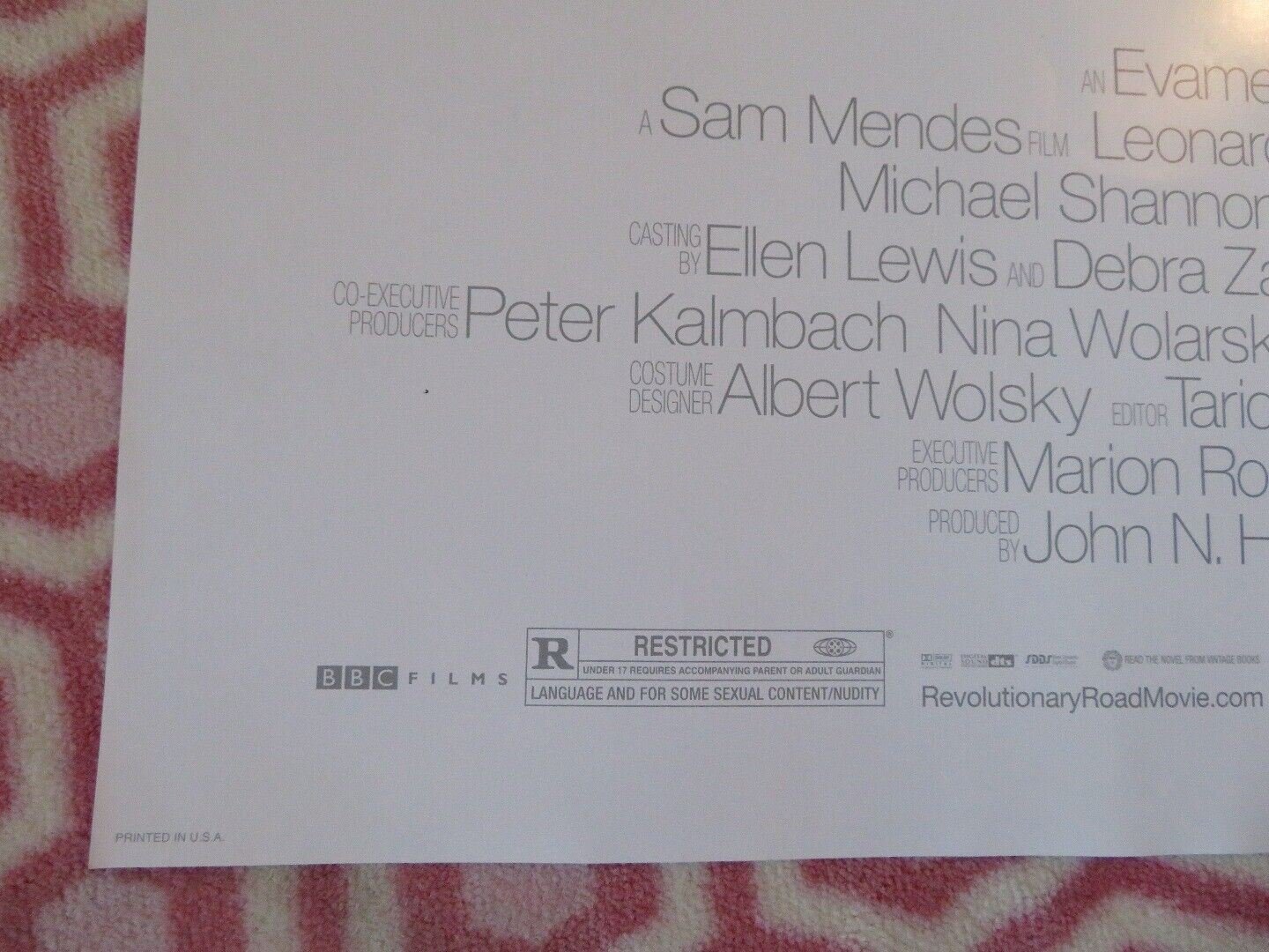 REVOLUTIONARY ROAD US ONE SHEET ROLLED POSTER WINSLET DICAPRIO 2008 Movie posters