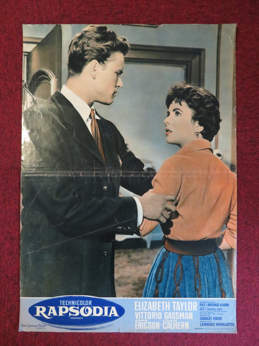 RHAPSODY ITALIAN FOTOBUSTA POSTER ELIZABETH TAYLOR VITTORIO GASSMAN 1954 Rendezvous Cinema Movie posters