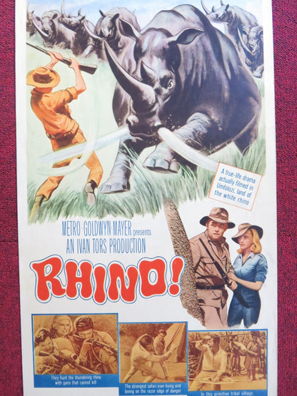 RHINO! US INSERT (14"x 36") POSTER HARRY GUARDINO SHIRLEY EATON 1964 Rendezvous Cinema Movie posters