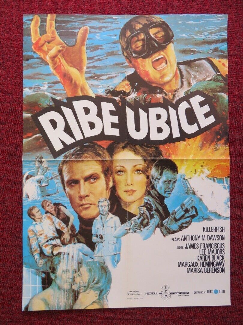 RIBEUBICE/ Killer Fish YUGOSLAVIAN (19"x 27") POSTER LEE MAJORS 1979 Movie posters