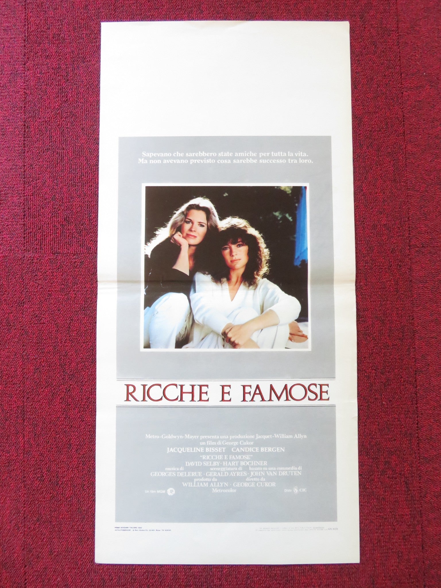 RICH AND FAMOUS ITALIAN LOCANDINA POSTER JACQUELINE BISSET CANDICE BERGEN 1981 Rendezvous Cinema Movie posters