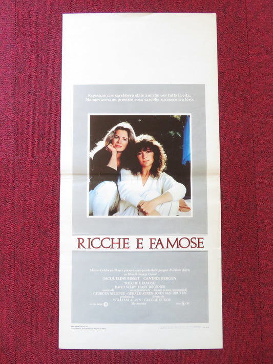 RICH AND FAMOUS ITALIAN LOCANDINA POSTER JACQUELINE BISSET CANDICE BERGEN 1981 Rendezvous Cinema Movie posters