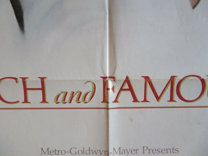 RICH AND FAMOUS US ONE SHEET POSTER JACQUELINE BISSET CANDICE BERGEN 1981 Movie posters