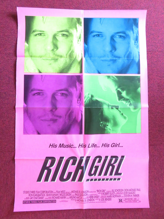 RICH GIRL FOLDED US ONE SHEET POSTER JILL SCHOELEN DON MICHAEL PAUL 1991 Rendezvous Cinema Movie posters
