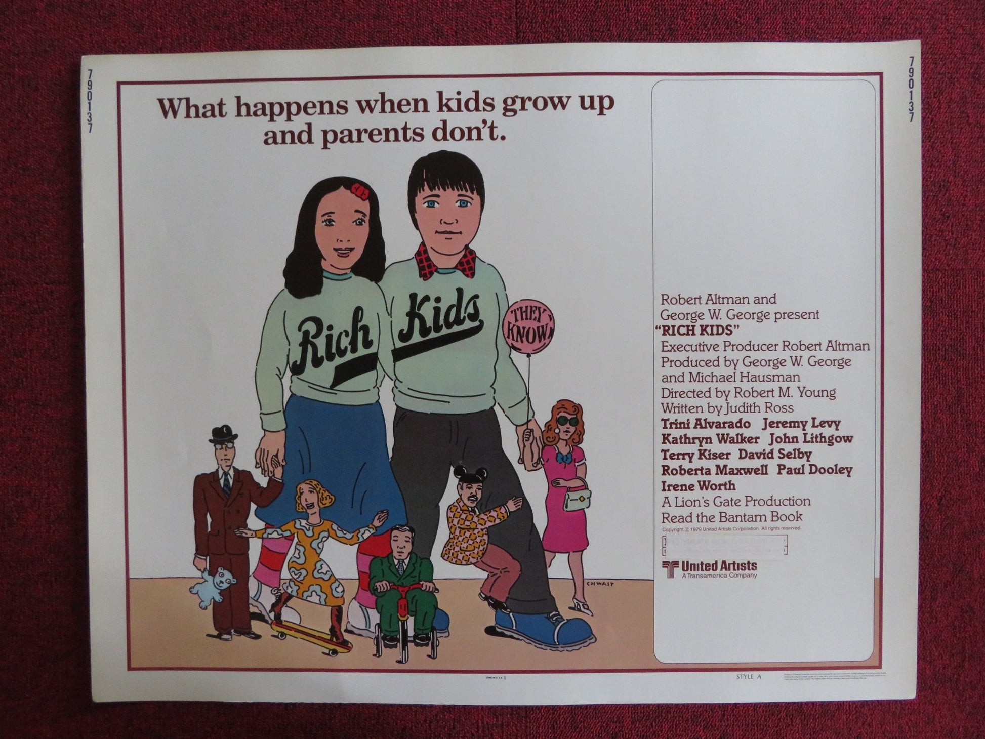 RICH KIDS - STYLE A US HALF SHEET (22"x 28") POSTER TRINI ALVARADO J. LEVY 1979 Rendezvous Cinema Movie posters