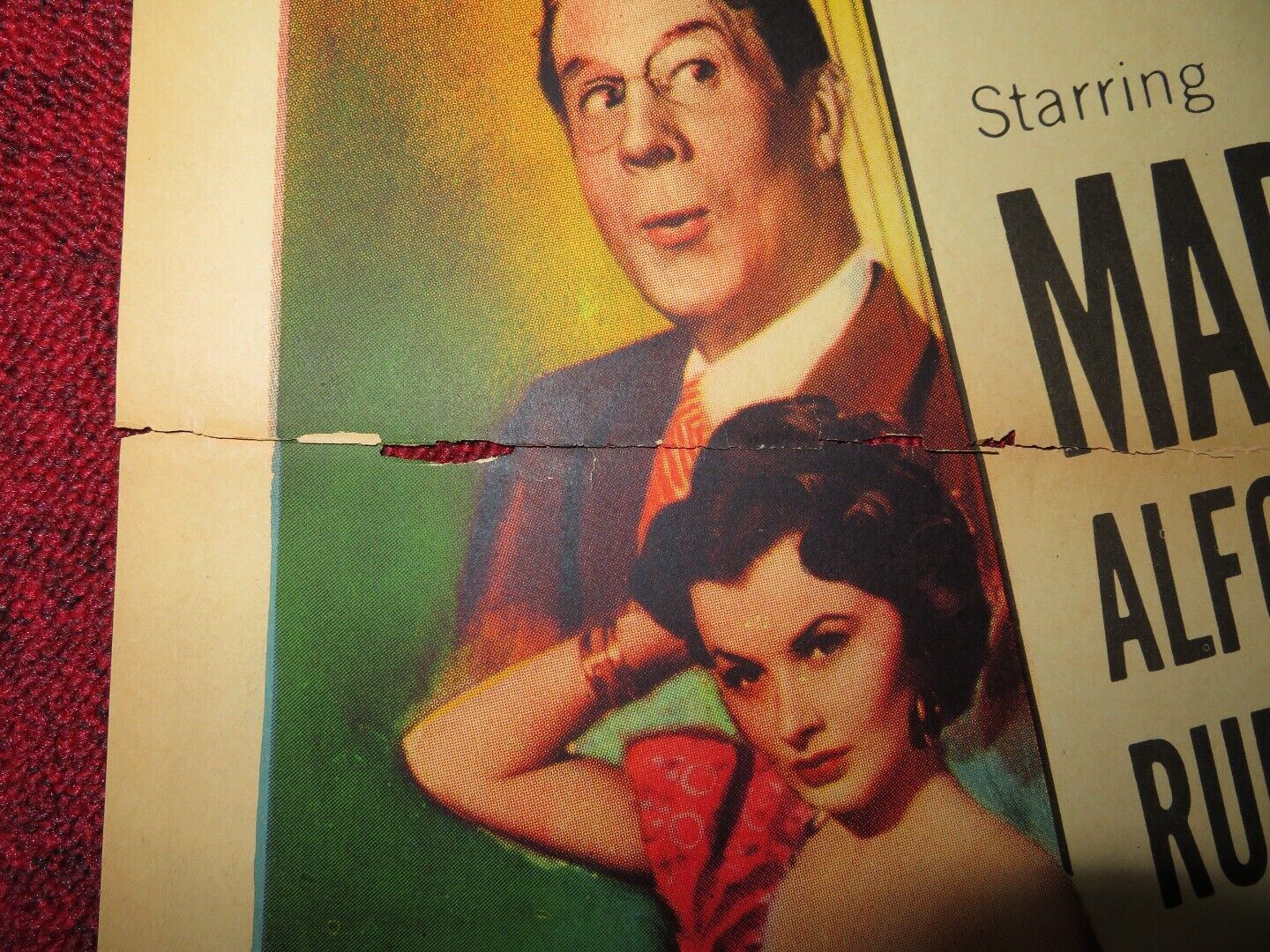 RICOCHET ROMANCE FOLDED US ONE SHEET POSTER MARJORIE MAIN CHILL WILLS 1954 Movie posters