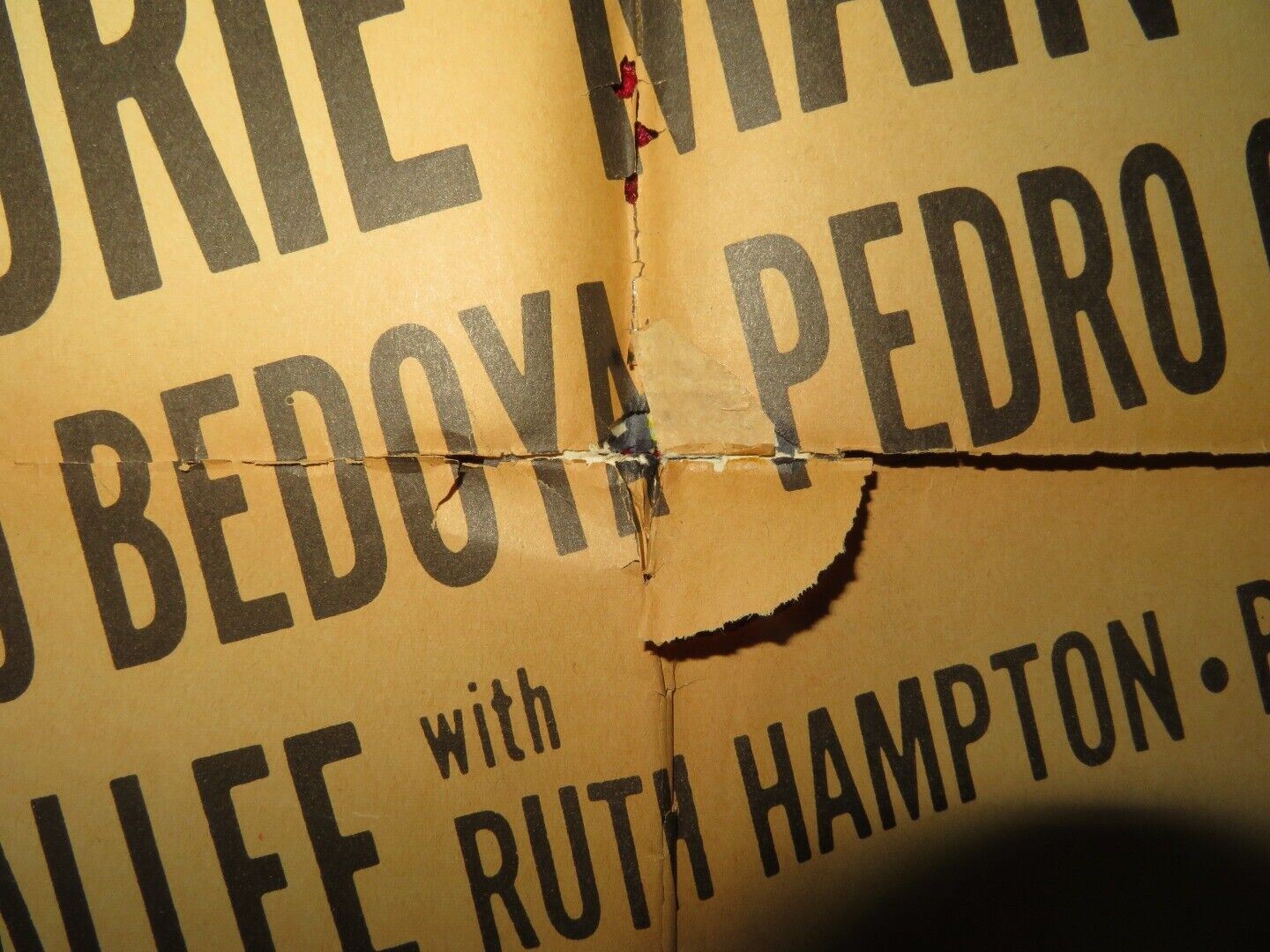 RICOCHET ROMANCE FOLDED US ONE SHEET POSTER MARJORIE MAIN CHILL WILLS 1954 Movie posters