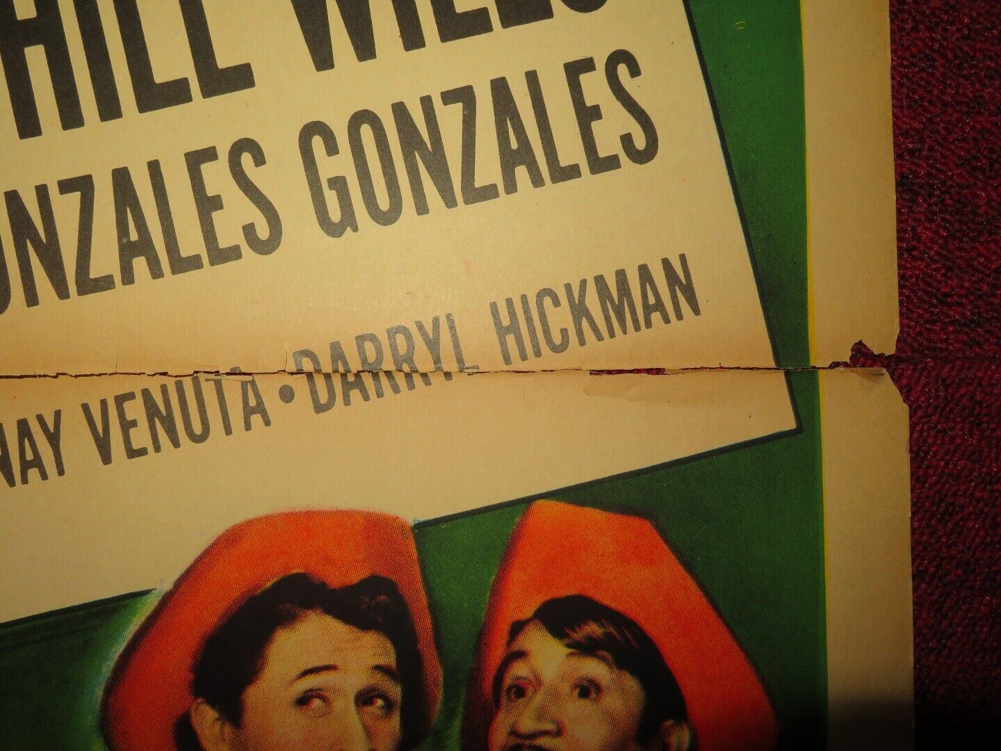 RICOCHET ROMANCE FOLDED US ONE SHEET POSTER MARJORIE MAIN CHILL WILLS 1954 Movie posters