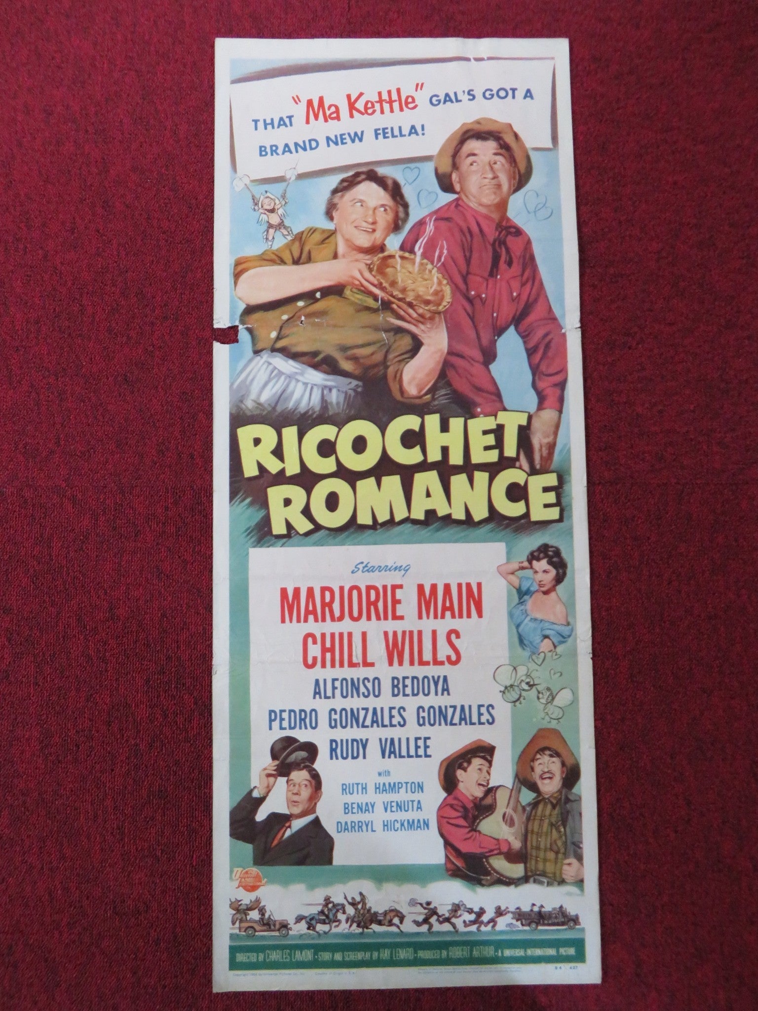 RICOCHET ROMANCE US INSERT (14"x 36") POSTER MARJORIE MAIN CHILL WILLS 1954 Rendezvous Cinema Movie posters
