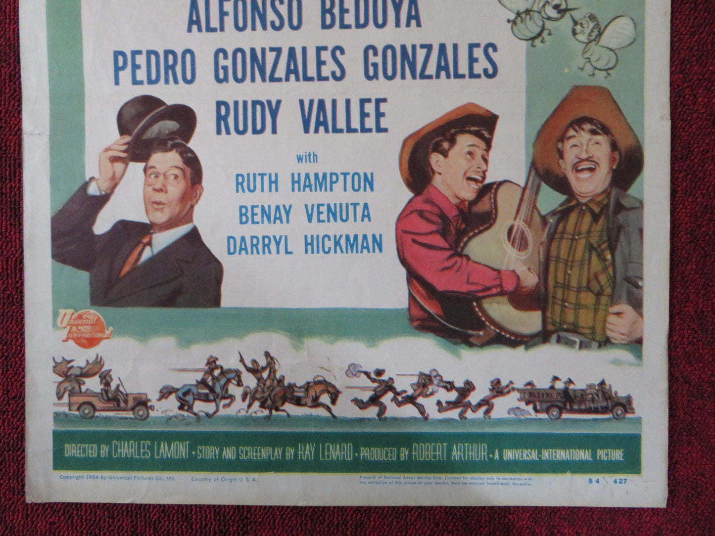 RICOCHET ROMANCE US INSERT (14"x 36") POSTER MARJORIE MAIN CHILL WILLS 1954 Rendezvous Cinema Movie posters