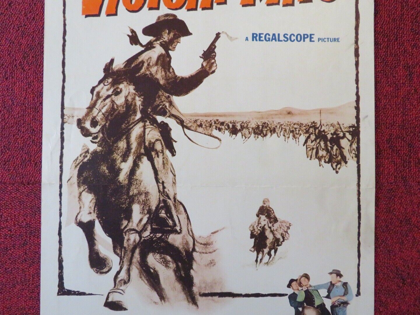 RIDE A VIOLENT MILE US INSERT (14"x 36") POSTER JOHN AGAR PENNY EDWARDS 1957 Movie posters