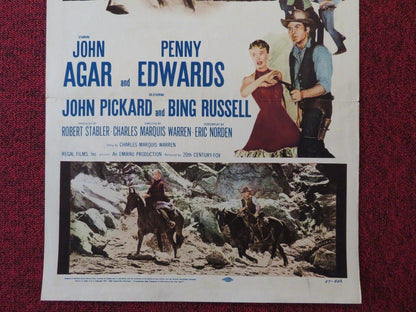 RIDE A VIOLENT MILE US INSERT (14"x 36") POSTER JOHN AGAR PENNY EDWARDS 1957 Movie posters