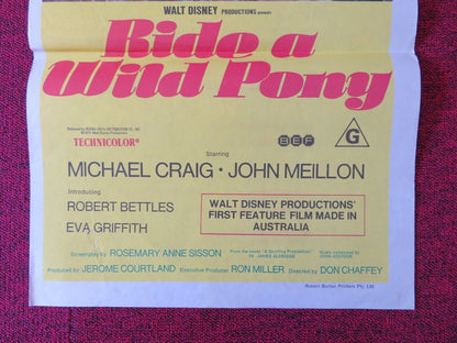 RIDE A WILD PONY FOLDED AUSTRALIAN DAYBILL POSTER MICHAEL CRAIG 1975 Movie posters
