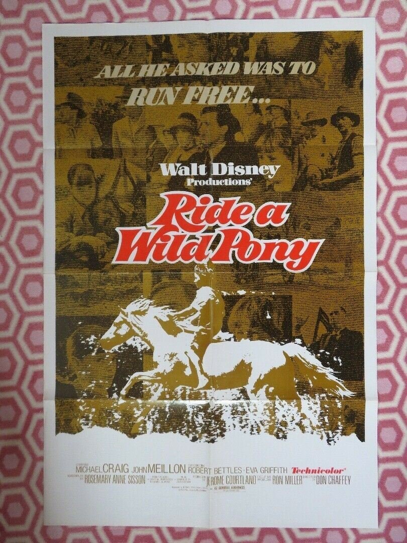 RIDE A WILD PONY US ONE SHEET POSTER MICHAEL CRAIG DON CHAFFEY DISNEY Movie posters