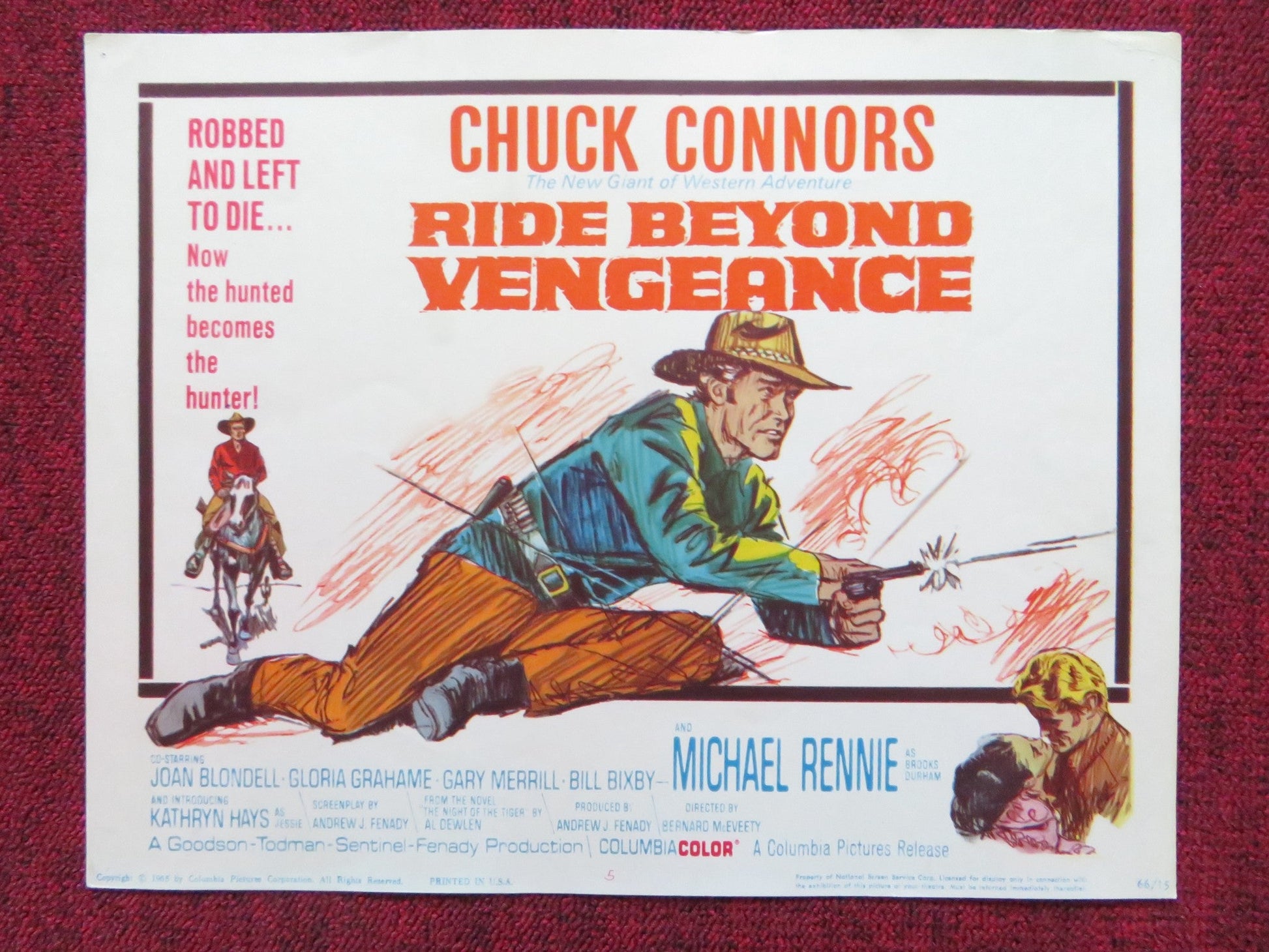 RIDE BEYOND VENGEANCE US LOBBY CARD FULL SET CHUCK CONNORS MICHAEL RENNIE 1966 Rendezvous Cinema Movie posters