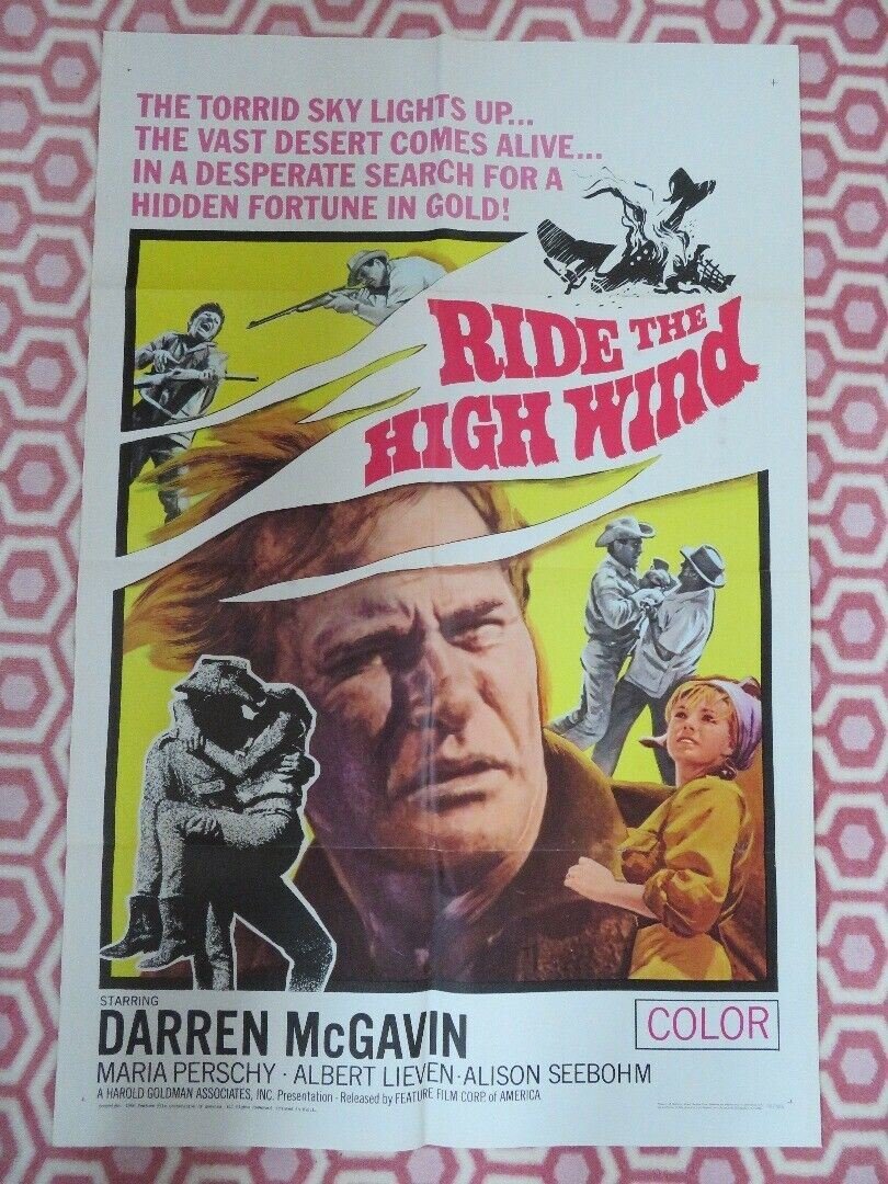 RIDE THE HIGH WINDS US ONE SHEET POSTER FOLDED AFRICAN GOLD MCGAVIN Movie posters