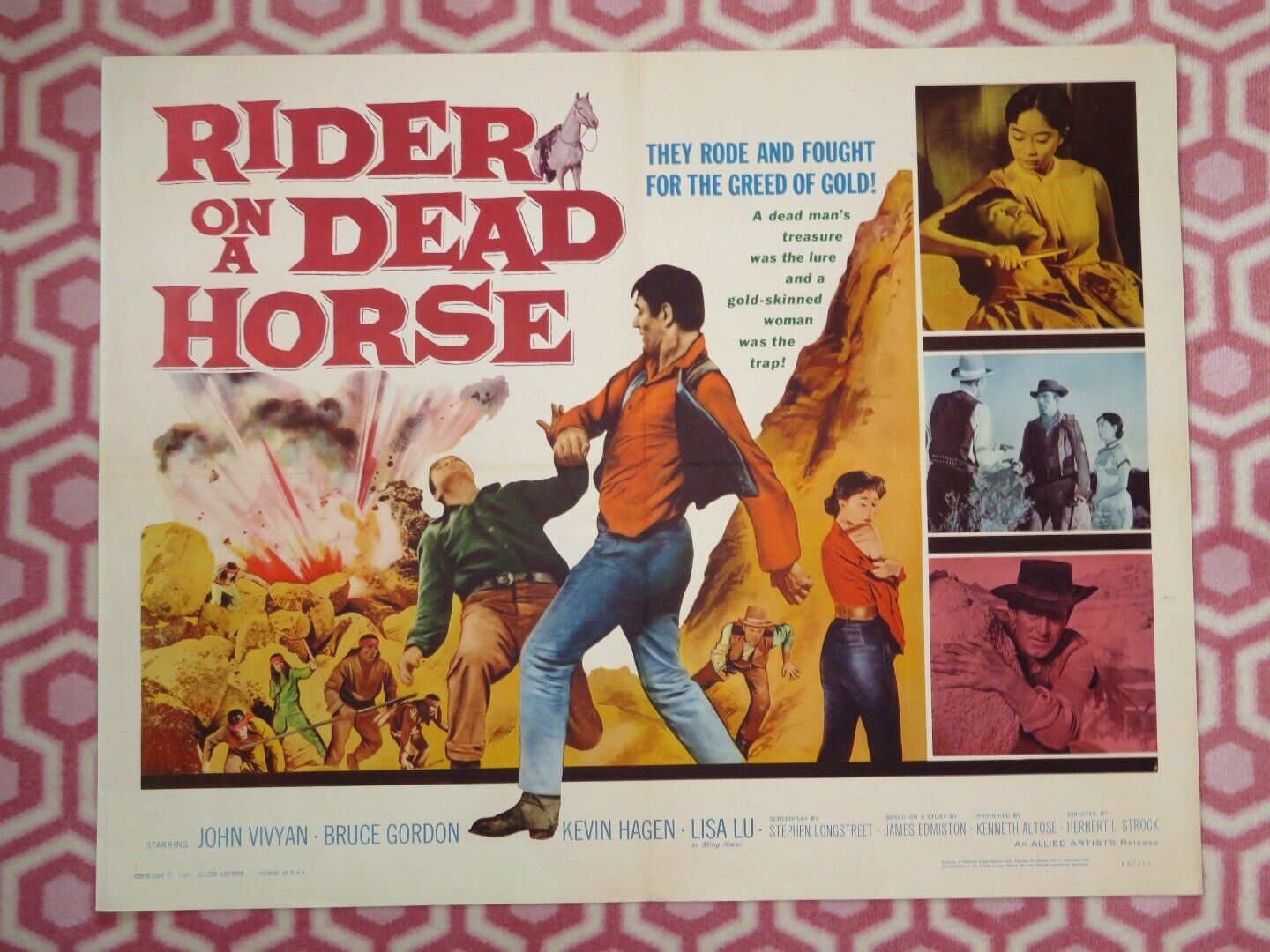 RIDER ON A DEAD HORSE US HALF SHEET (22"x 28") POSTER JOHN VIVYAN 1962 Movie posters