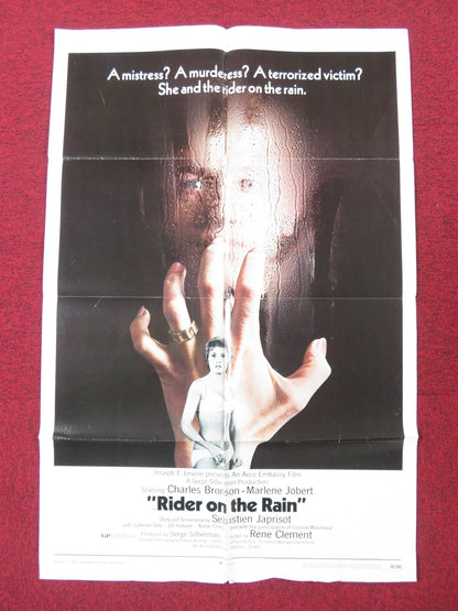 RIDER ON THE RAIN - B FOLDED US ONE SHEET POSTER CHARLES BRONSON M. JOBERT 1970 Rendezvous Cinema Movie posters