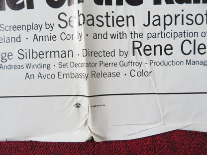 RIDER ON THE RAIN - B FOLDED US ONE SHEET POSTER CHARLES BRONSON M. JOBERT 1970 Rendezvous Cinema Movie posters