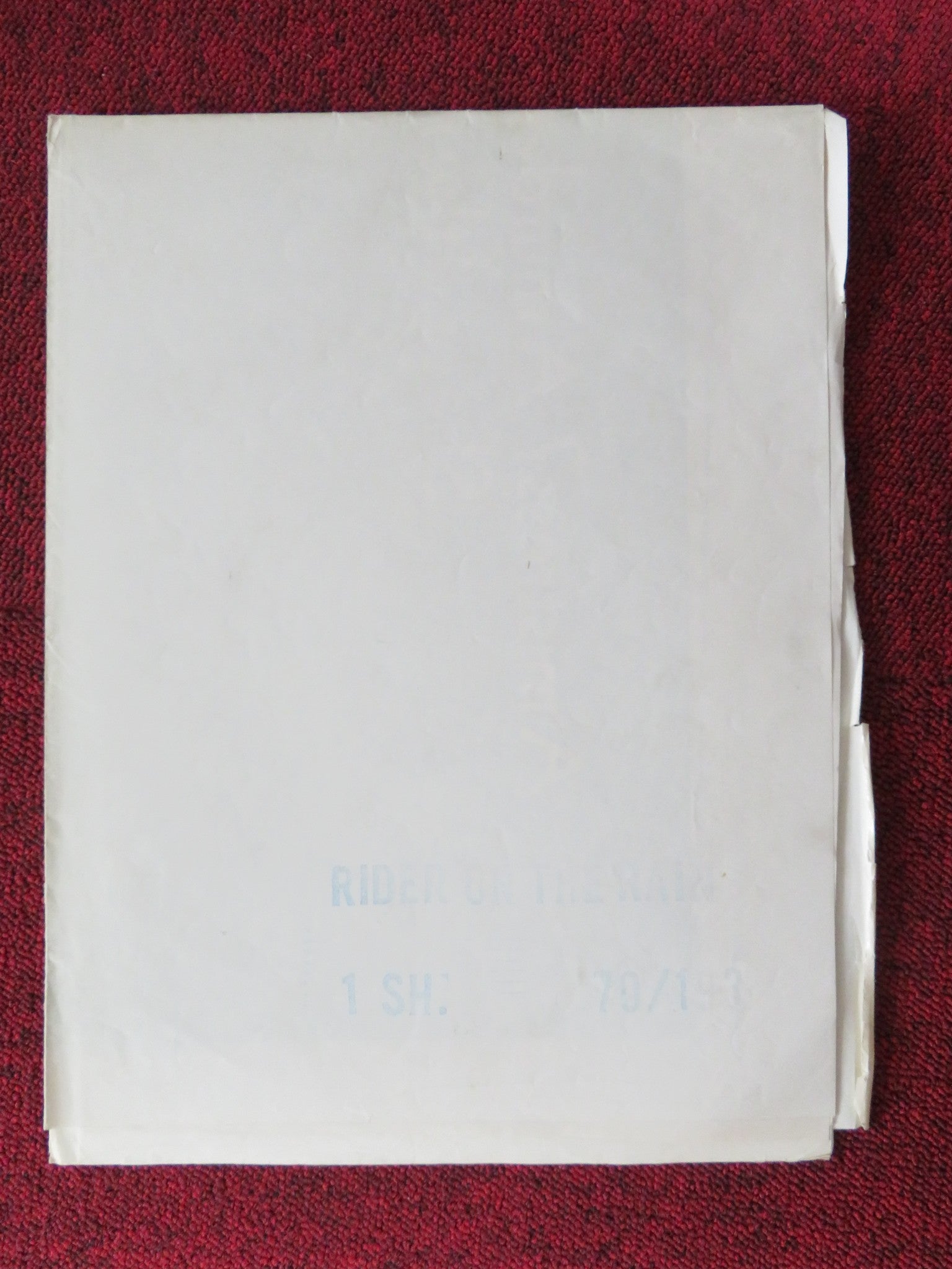 RIDER ON THE RAIN - B FOLDED US ONE SHEET POSTER CHARLES BRONSON M. JOBERT 1970 Rendezvous Cinema Movie posters