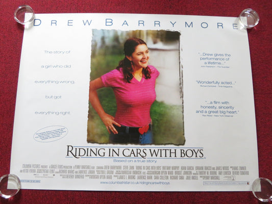 RIDING IN CARS WITH BOYS UK QUAD (30"x 40") ROLLED POSTER DREW BARRYMORE 2001 Rendezvous Cinema Movie posters