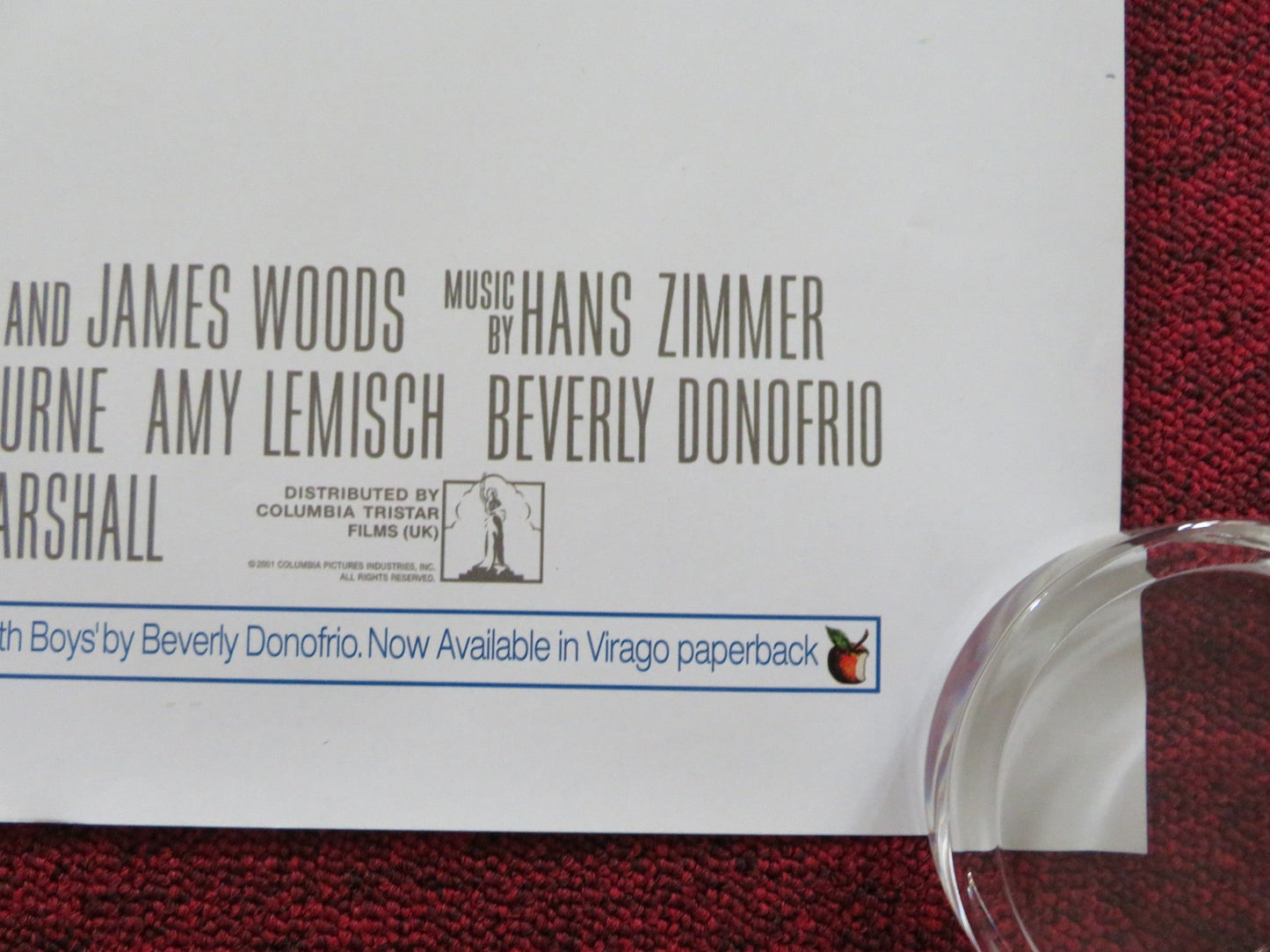 RIDING IN CARS WITH BOYS UK QUAD (30"x 40") ROLLED POSTER DREW BARRYMORE 2001 Rendezvous Cinema Movie posters