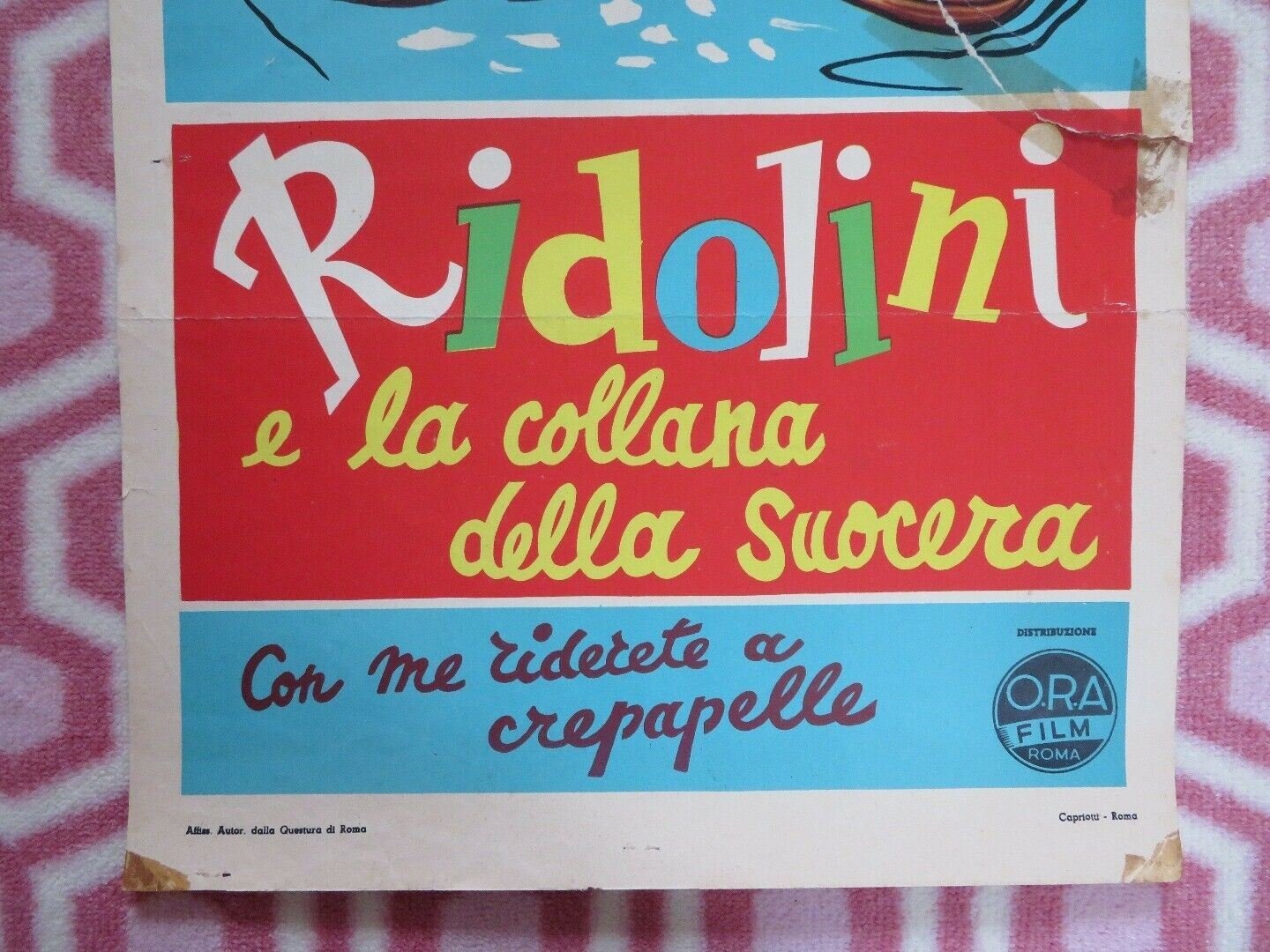 RIDOLINI E LA COLLANA DELLA SUOCERA ITALIAN LOCANDINA (28" x 13") POSTER 1952 Movie posters