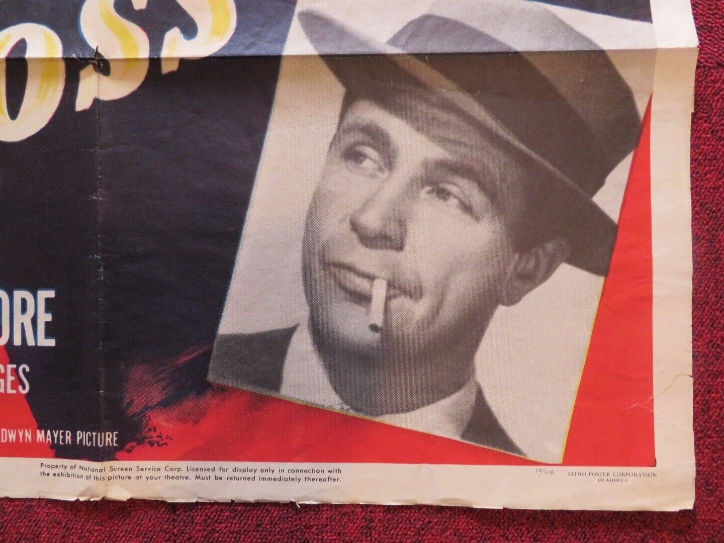 RIGHT CROSS FOLDED US ONE SHEET POSTER JUNE ALLYSON DICK POWELL 1950 Movie posters