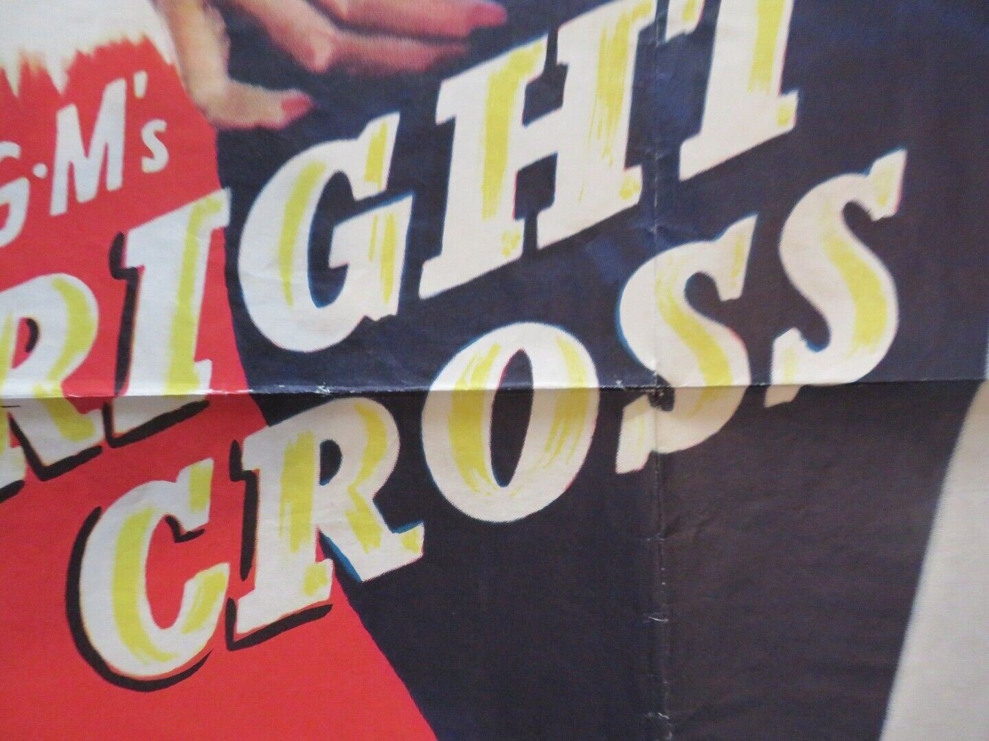 RIGHT CROSS FOLDED US ONE SHEET POSTER JUNE ALLYSON DICK POWELL 1950 Movie posters