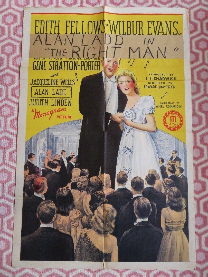 RIGHT MAN / Her First Romance US ONE SHEET POSTER ALAN LADD 1940 Movie posters